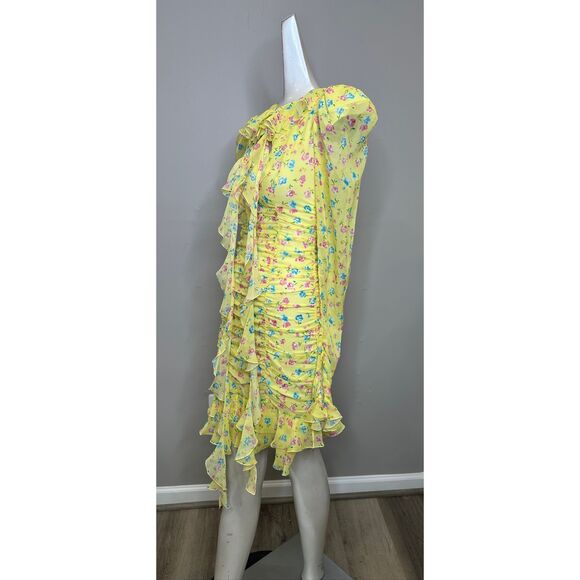 ALESSANDRA RICH Violet cutout ruffled floral-print silk-georgette mini dress IT3 - Picture 10 of 12